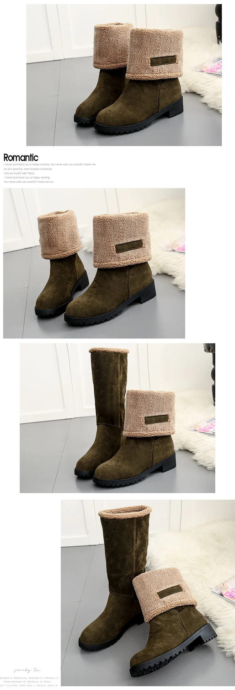 Women Snow Boots Thick Bottom Platform Waterproof Ankle Boots For Women Thick Warm fur Winter Warm Boots m494