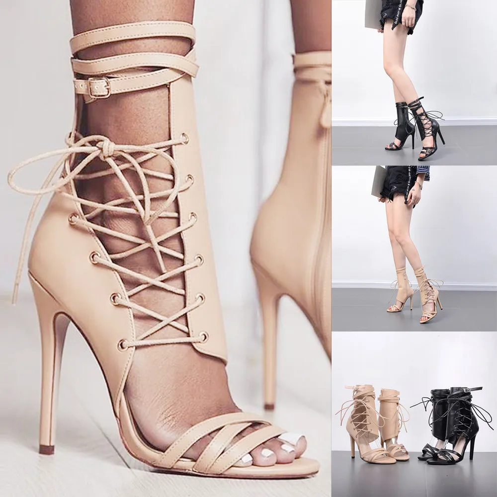 Stile Donne A Legato 43 Toe Alta Qualità Solido Tacco Col 35 Progettista Open Di Alto Croce Colore Delle Roma Sandali b Modo Lusso Tallone Scarpe Dell'alto A6YxqawS