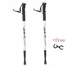 2Pc / Paire 135CM Bâton De Marche Trekking En Alliage D'aluminium Escalade Bâton Télescopique Courant De Course Canes Antichoc Randonnée Accessoires