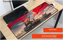 Yuzuoan World of tanks большой замок край pad резиновая игровая клавиатура для мыши Таблица коврики для CSGO DOTA LOL Gamer 900X400X3 мм