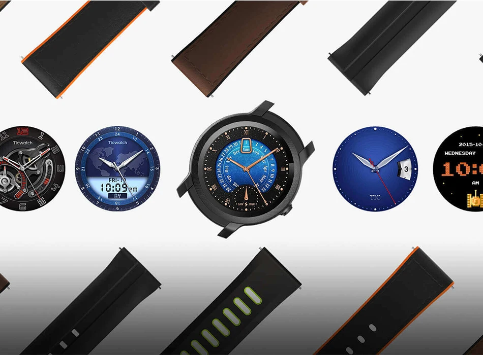 Умные часы Ticwatch E2, Bluetooth, водонепроницаемые, 5 АТМ, проактивные спортивные режимы, 2 дня, срок службы батареи, 24 часа, пульсометр