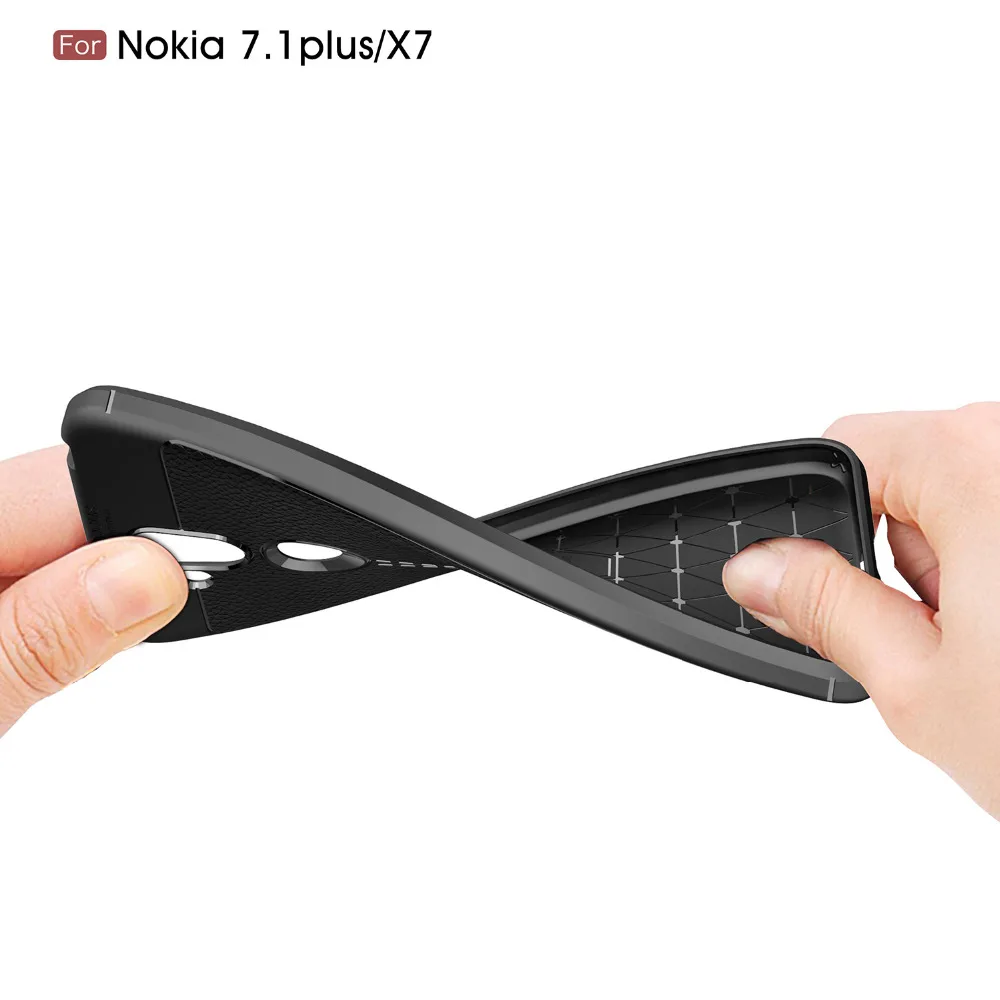 Чехлы для телефонов Nokia 7 1 Plus 2018 чехол силиконовый из углеродного волокна X7 Fundas Etui