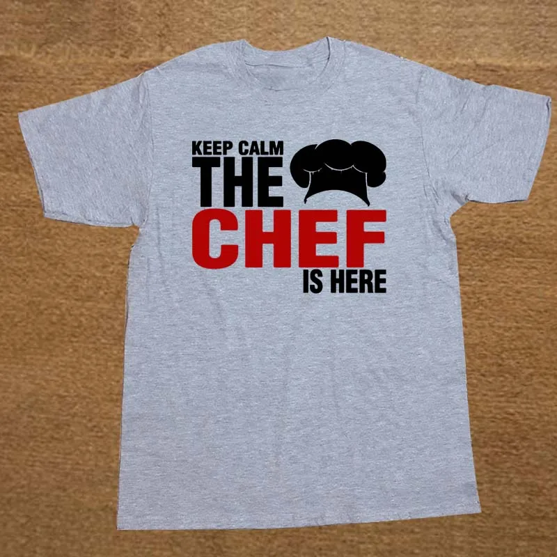 Забавная Футболка Keep Calm The Chef Is Here хлопковые футболки с короткими рукавами мужские футболки Camisetas Masculina