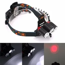 4000 Lumen 1*T6+2*R2 LED Headlamp Waterproof 4 Modes Head Light Lamp LED Headlight+AC/Car Charger for Camping Hunting