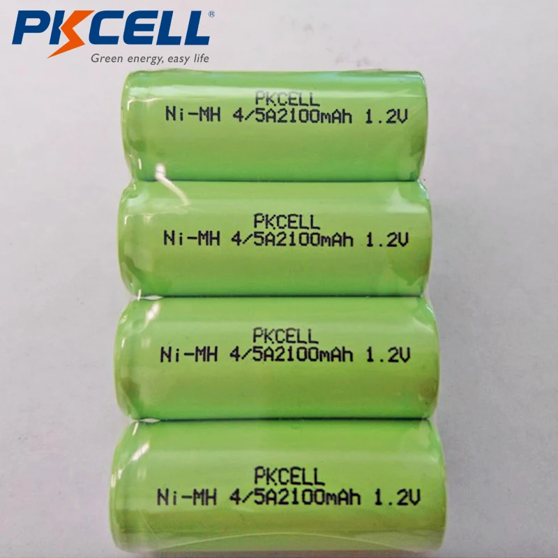 12 шт. PKCELL 1,2 V 2100mAh ni-mh перезаряжаемые батареи размера 4/5A NiMh плоский верх для пайки