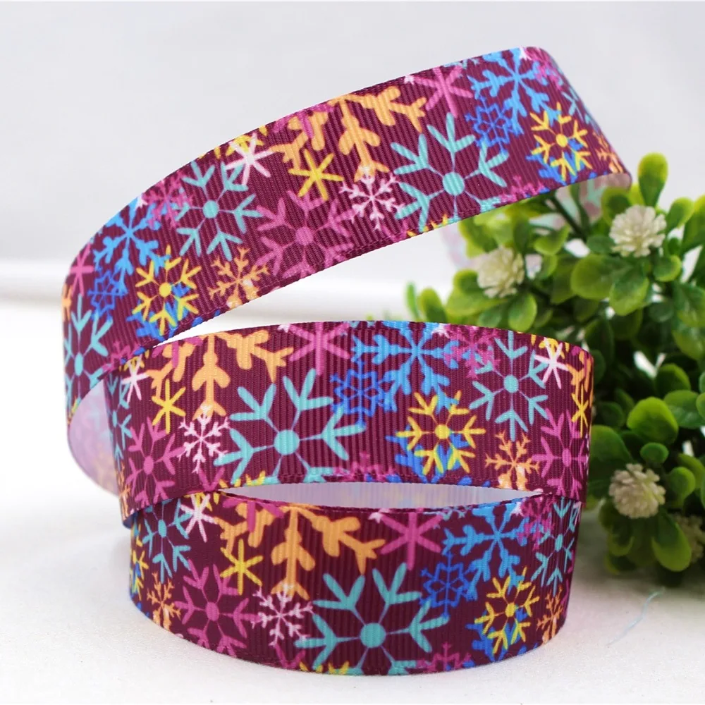 

1691226 , 22MM Christmas snow Series Printed grosgrain ribbon, DIY handmadeHair accessories Material wedding gift wrap