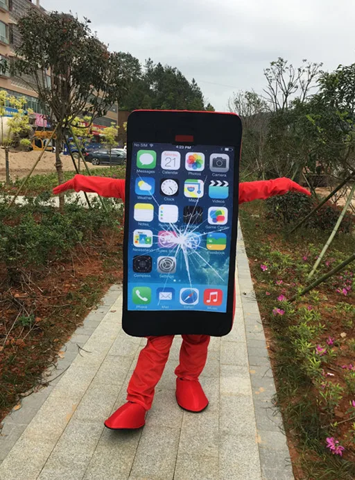 Реальное изображение съемки сотовый телефон талисман костюм мобильный телефон iPhone взрослый размер - Цвет: Красный