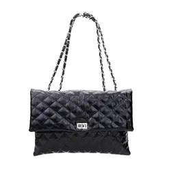Длина 30 см клетчатая цепь Женская сумки универсальные Мода черный конверт клатч женская сумка через плечо Женская рабочая сумка