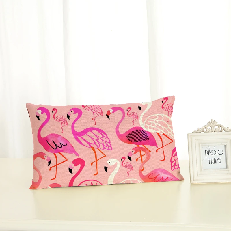 

New Pillow Case 30x50 Pillow Cover Clan Flamingo Ornamentation Cushion Cover for Sofa Home Decoration Lumbar pillow Pillowcase