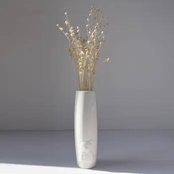 

bear pattern white ceramic flower vase pot ornaments for living room home decor craft decorations handicraft porcelain figurine