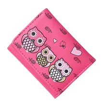 Aelicy Для женщин Повседневное сова с короткими бумажник кошелек для монет держатели сцепления милые девушки складной застежкой Сумочка с застежкой