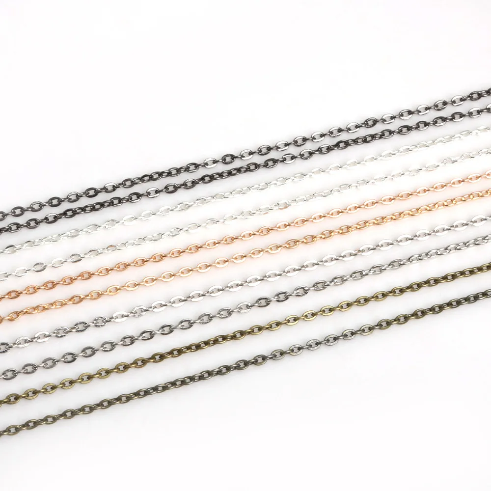 

10m/lot Rhodium/Silver/Gold/Gunmetal/Antique Bronze Plated Necklace Chains Brass Bulk for DIY Jewelry Making Materials