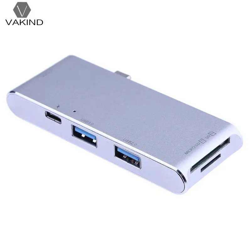 

Type-C HUB Splitter Type C USB 3.1 to USB 3.0 + 2 USB 2.0 + 3.0 SD/TF Card Reader + PD Charging Port Support Two-way OTG
