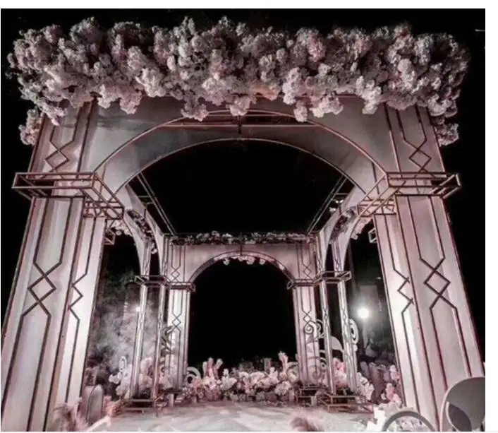 Солнечный свет плиты арки фоновое украшение железное искусство хрустальные ворота украшение свадебной сцены проекты экрана