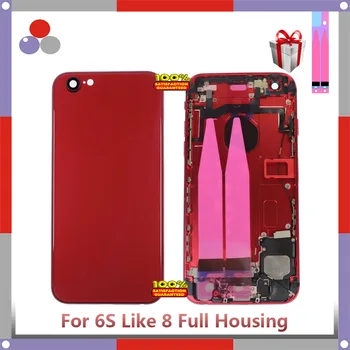 

AAA For iphone 6S 6SPlus Like 8Plus Back Middle Frame Chassis Full Housing Assembly Battery Cover Door Rear with Flex Cable