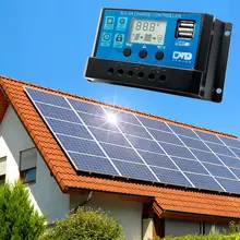 Regulador de batería de Panel Solar 30A, controlador de carga con USB Dual, 12/24V, LCD, nueva herramienta LSD, envío gratis