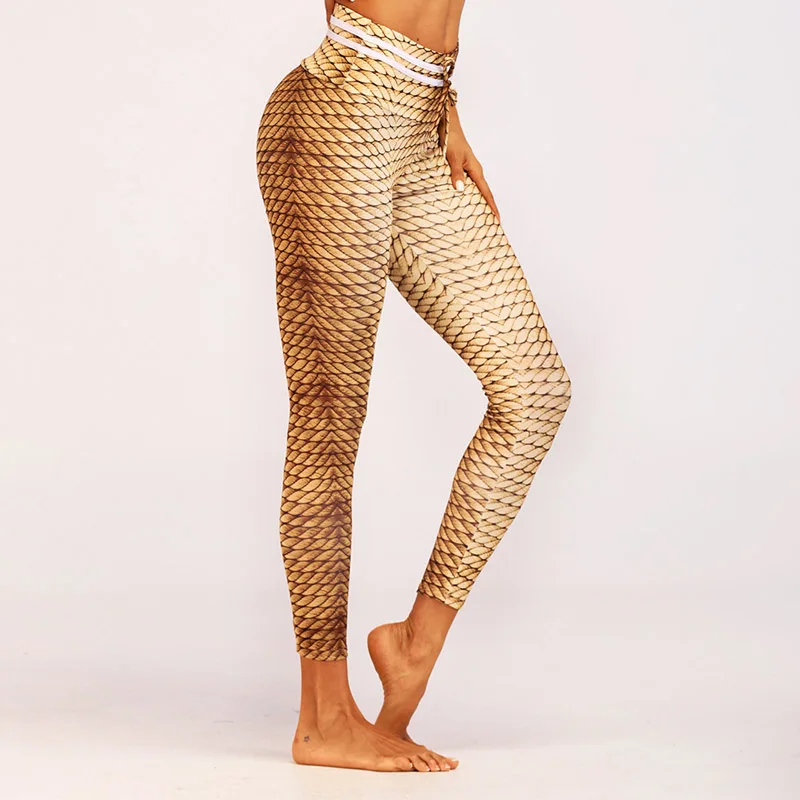

High Waist Yoga Leggings for Women Knitting Rope Print Patchwork Leggings Fitness yoga Compression Sport Tights Yoga Sportswear