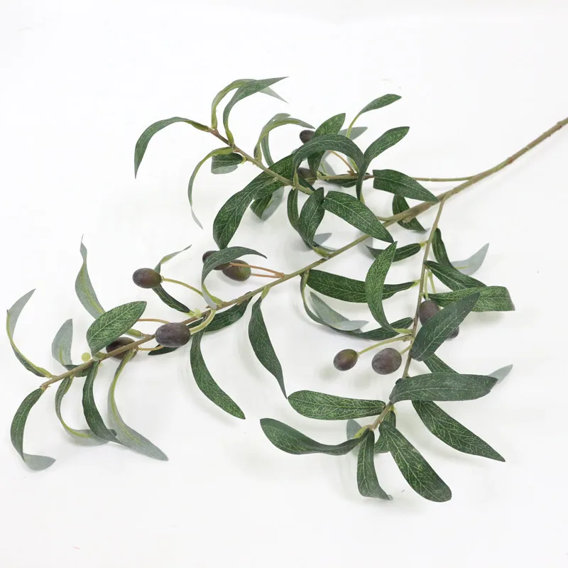Artificial Flower Leaf Green Olive Branches Simulation Fruit Artificial Plant  (4)