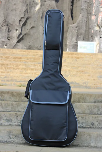 Хорошее качество Профессиональный переносной 41 чехол для акустической гитары мягкий чехол сумка рюкзак Обложка концерты bolsa плечевой ремень - Цвет: Черный