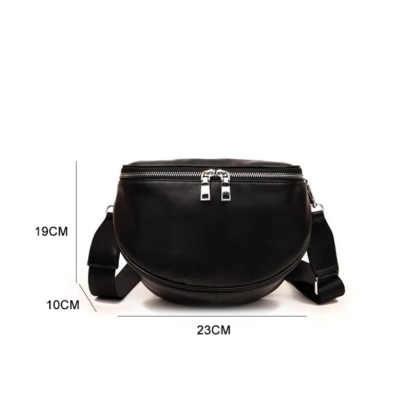 Women Zipper Dumpling Shape Casual Shoulder Bag PU Leather Simple High Quality Solid Messenger Bags Famous Messenger Handbags