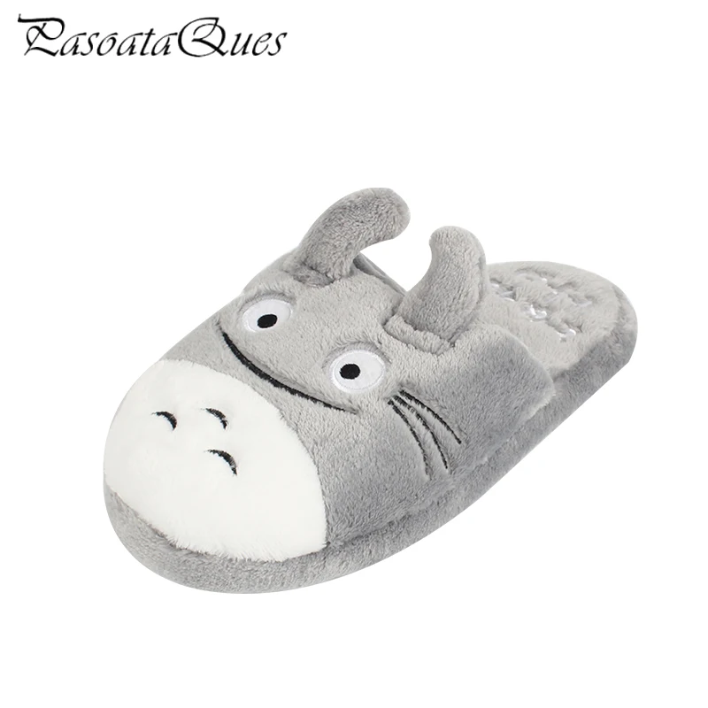 Домашние тапочки Totoro для мужчин и женщин удобные теплые дома спальни плоская