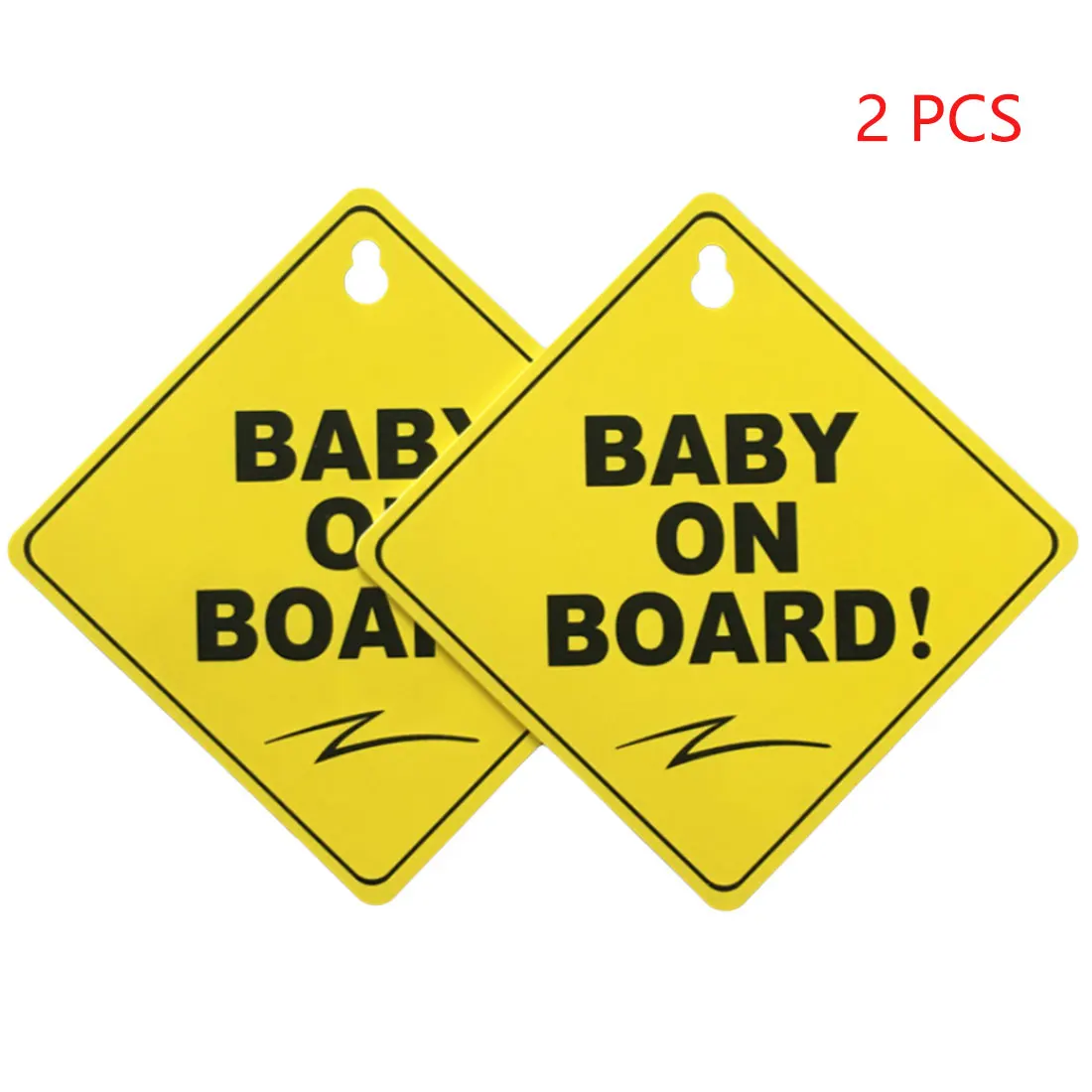 Baby on a board Car Stickers Intimate Accessories 2pcs Car Sucker Baby Stickers Safety Warning Sticker For Car Window 12*12cm