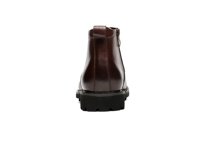 Encaje Genuino Zapatos marrón Hombre Moda Diseñador 2019 Tobillo Nuevos Negro Invierno Hombres hombre Chelsea De Qyfcioufu Botas Cuero f17qxYw