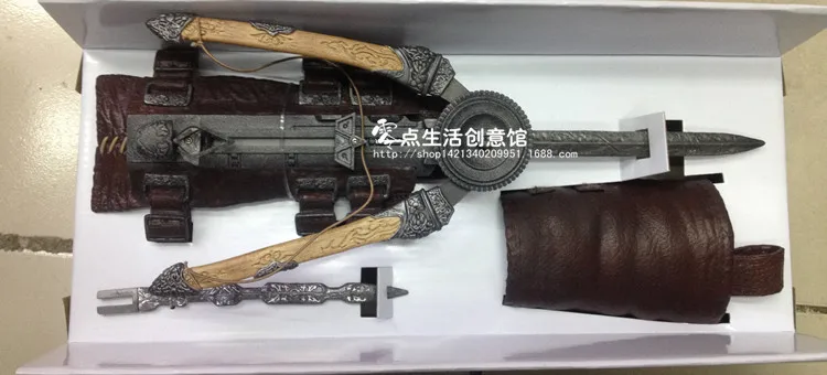 Transmit Crossbow Assassins Blade Hidden Sleeve Sword Figure 1:1 Flick Knife Edward Weapon Boy Game Anime Toy Cosplay Tool Creed