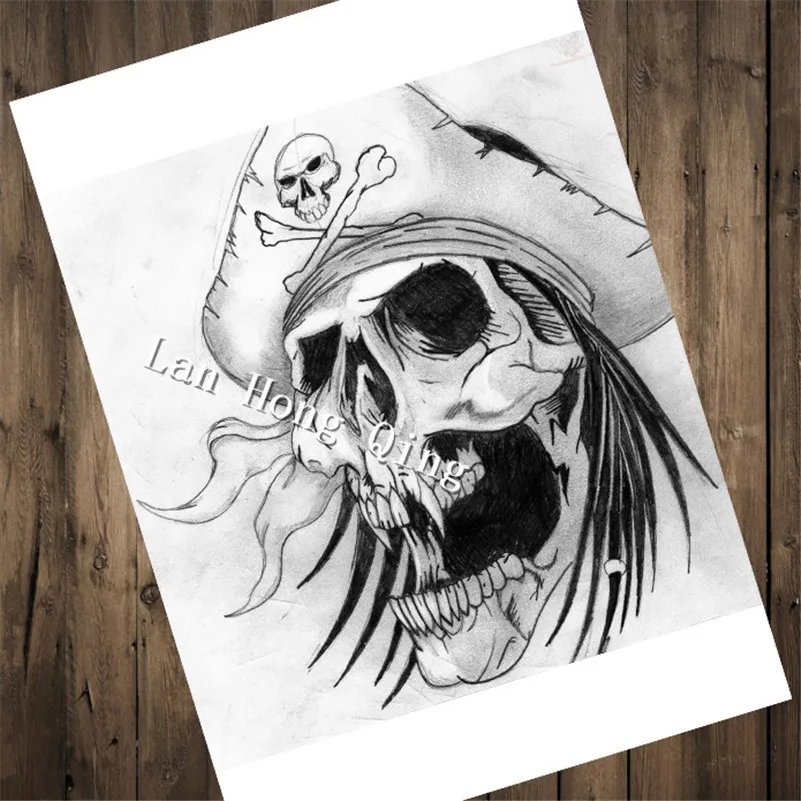 Buy Hairdresser Tattoos kraft paper about "Skull and