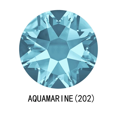 2088 без горячей фиксации CZ Стразы 8Big 8Small Strass SS10 SS16 SS20 SS30 SS40 DIY Стразы с плоской задней поверхностью для украшения ногтей одежды - Цвет: Aquamarine