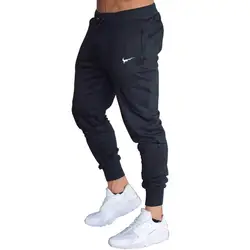 Новый для мужчин бегунов бренд мужской мотобрюки брюки, тренировочные брюки в повседневном стиле Jogger серый повседневное эластичный хлопок