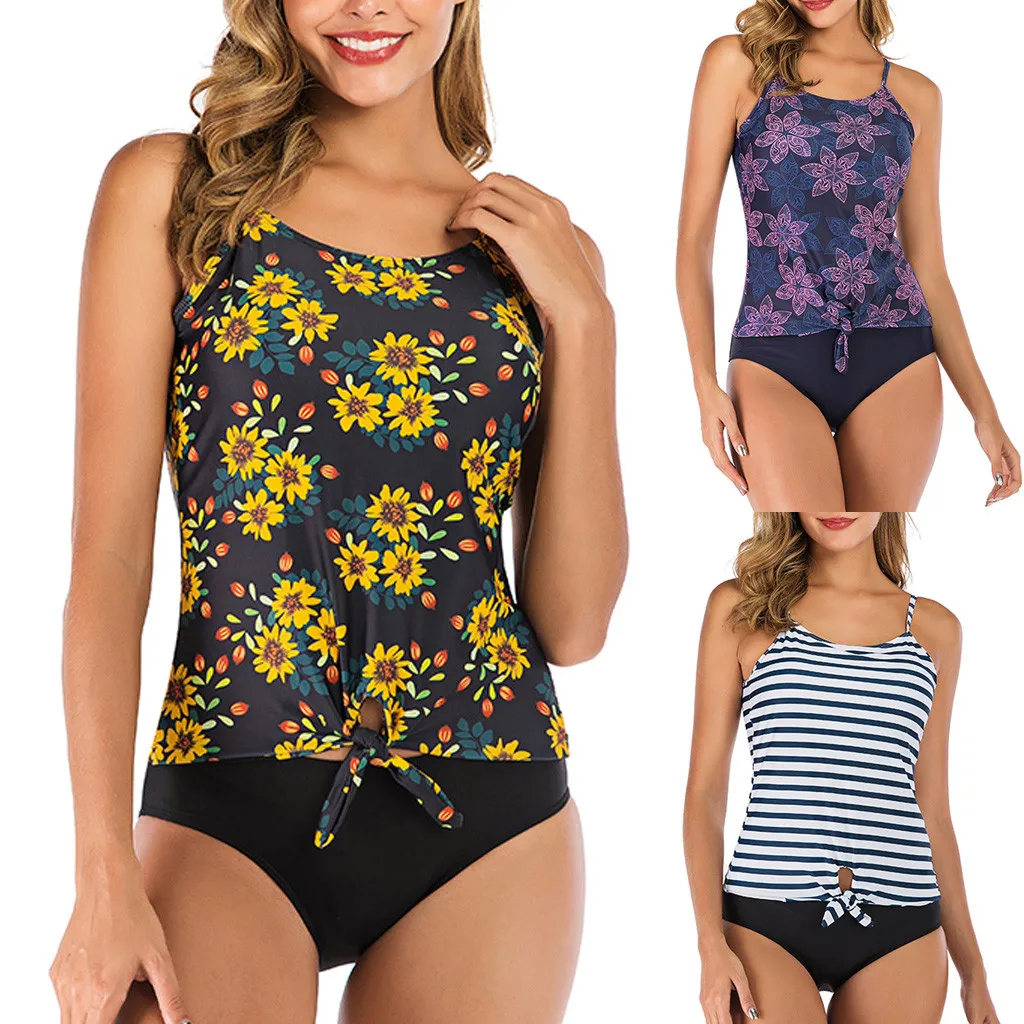 

swimsuit women's swimming suit swimwear Women Tankini Sets With Boy Shorts Ladies Bikini Set Swimwear Push-Up Padded Bra#5
