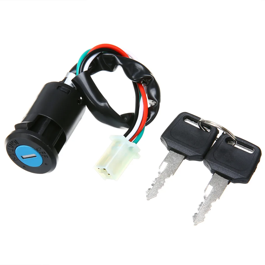 Mayitr 1pc Universal Motorcycle Motorbike Ignition Switch Key with 4 Wire Lock Key for Yamaha Suzuki Honda KTM Dirt Bike ATV