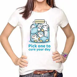 Женская одежда, футболка, модная футболка с принтом бутылки пингвина, милая забавная повседневная женская футболка, женская футболка