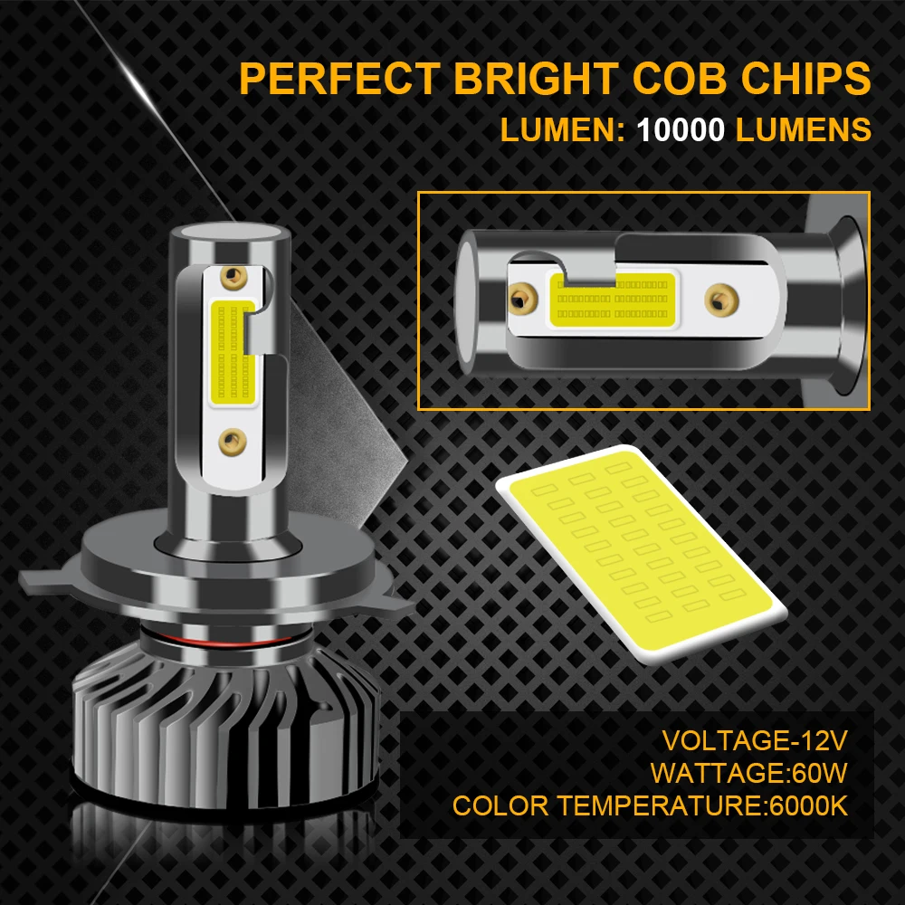 GEETANS Car Headlight H7 LED H4 LED H1 H11 H3 H13 H27 880 881 9006 9007 8000LM 6500K Auto Headlamp  - 4000179644234