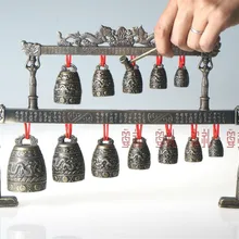 Коллекционные предметы, украшенные старый медный Дракон Белль колокольчики Китай древние Музыкальные инструменты бронзовые колокольчики