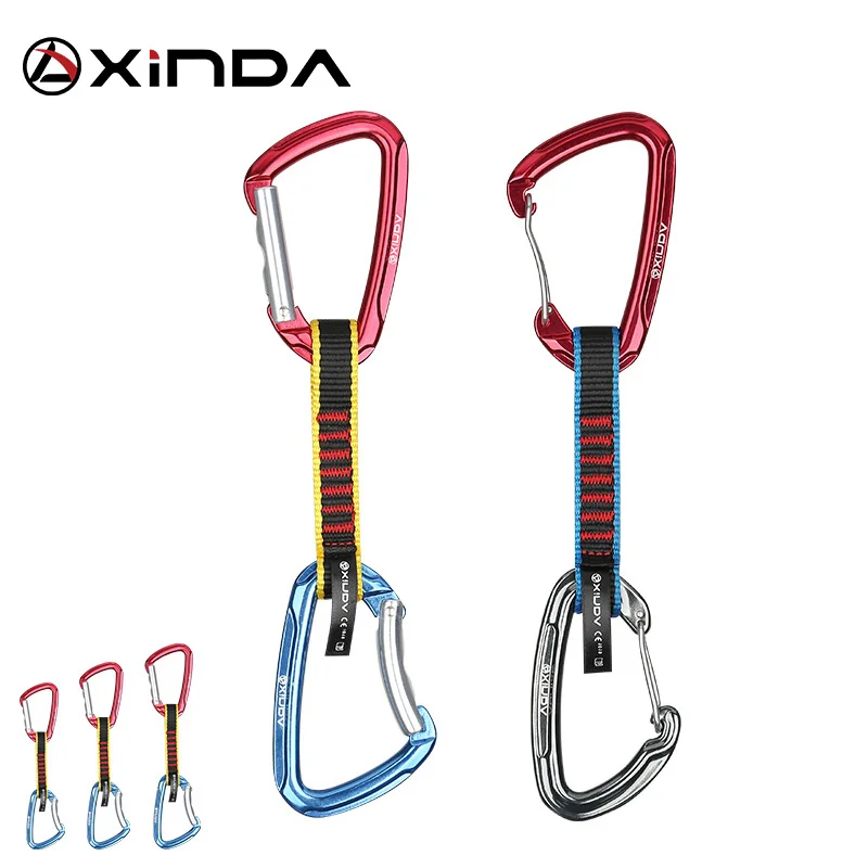 

XINDA Professional 22KN Safety Lock Extenders Carabiner Climbing Rock Quickdraw Sling Mountaineer Outdoor Protect Gear