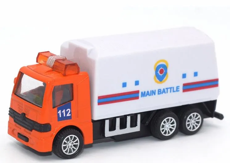 Высокая имитация сплава тяните назад модели автомобилей, 1:55 металлический пожарный грузовик, мусоровоз, самосвал, игрушечный автомобиль - Цвет: 4