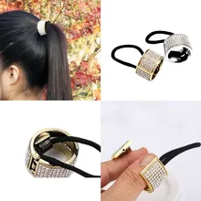 Резинка для волос хвостик в стиле Punk держатель Пластик с украшением в виде кристаллов резинка для волос кольцо Эластичная лента для волос ободок для волос с жемчугом и Для женщин аксессуары для волос