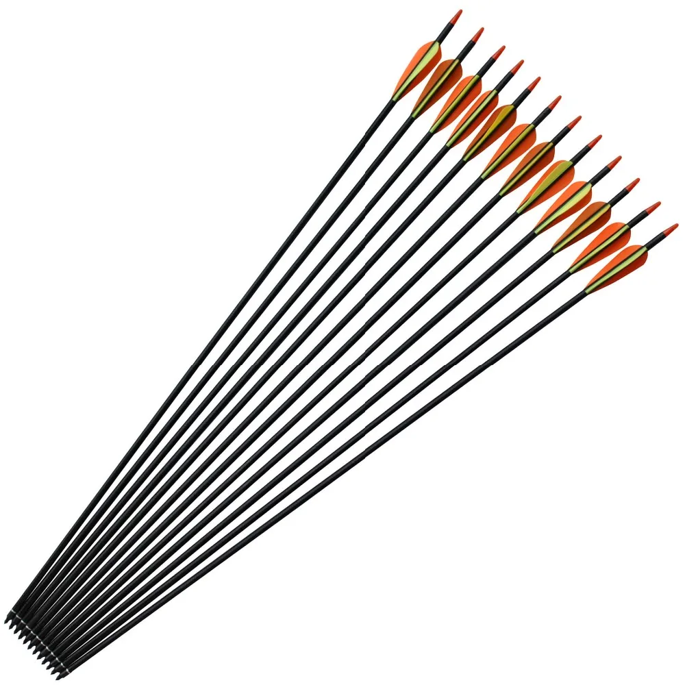 

6/12/24pcs Carbon Arrow OD8mm ID6mm Length 80cm For Recurve Bow Hunting Archery