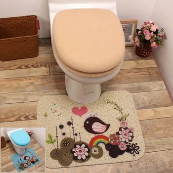

ultrafine fibre toilet three piece set toilet seat cover potty pad bathroom toilet mat toilet set cushion