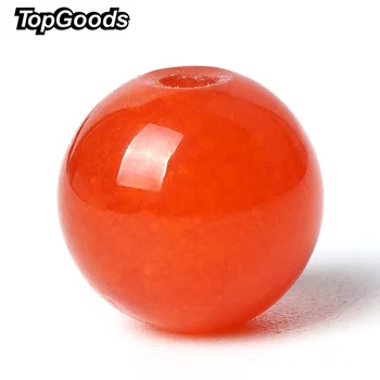

TopGoods Natural Jasper Beads Round Loose Orange Red Jade Stone Bead 6/8/10mm 15" Gemstone For Women Diy Fine Bracelet Jewelry