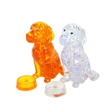 Горячая Распродажа 3D Кристалл Головоломка собака DIY Головоломка миниатюрная животная сборка модель подарок декор желтый/белый подарок на день рождения игрушки для детей