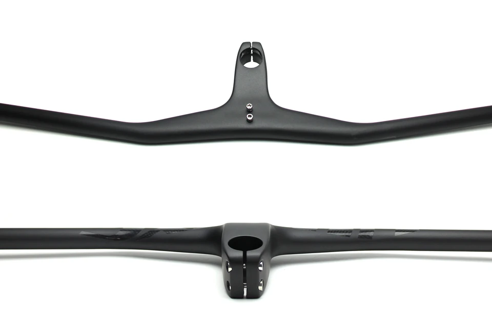 Ullicyc 2019MTB Bicycle Riser-17 degree One-shaped Integrated Handlebar With Stem 3K Black Gloss or Matte Carbon bike Handlebar