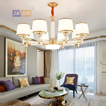 

led e14 Postmodern Iron Crystal Glass White Gold Chandelier Lighting Lamparas De Techo Suspension Luminaire Lampen For Foyer