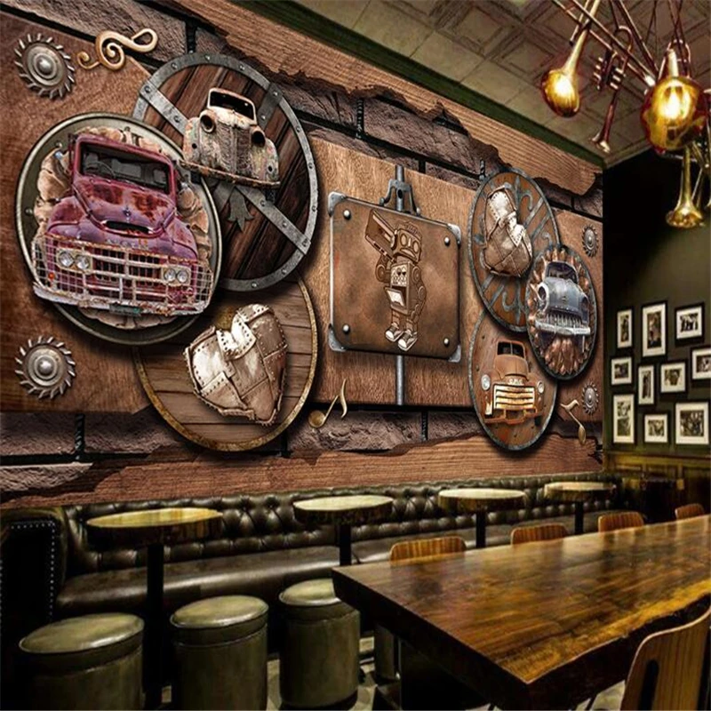 beibehang behang hudas beauty Vintage American Retro Bar wallpaper for