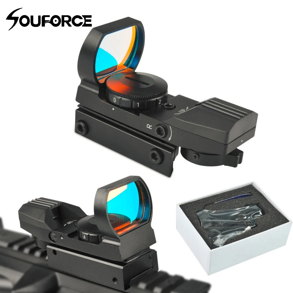 Tactical Reflex Red Dot Scope Airgun Rifle sight Hunting Rail Mount