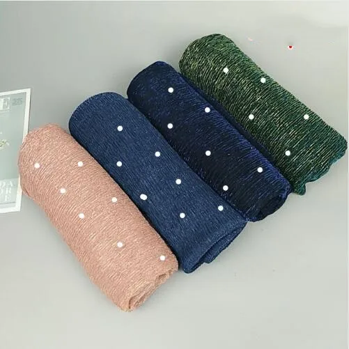 

C4 20pcs High quality pearl glitter shimmer shawls hijab women scarf scarves long shawl can choose colors