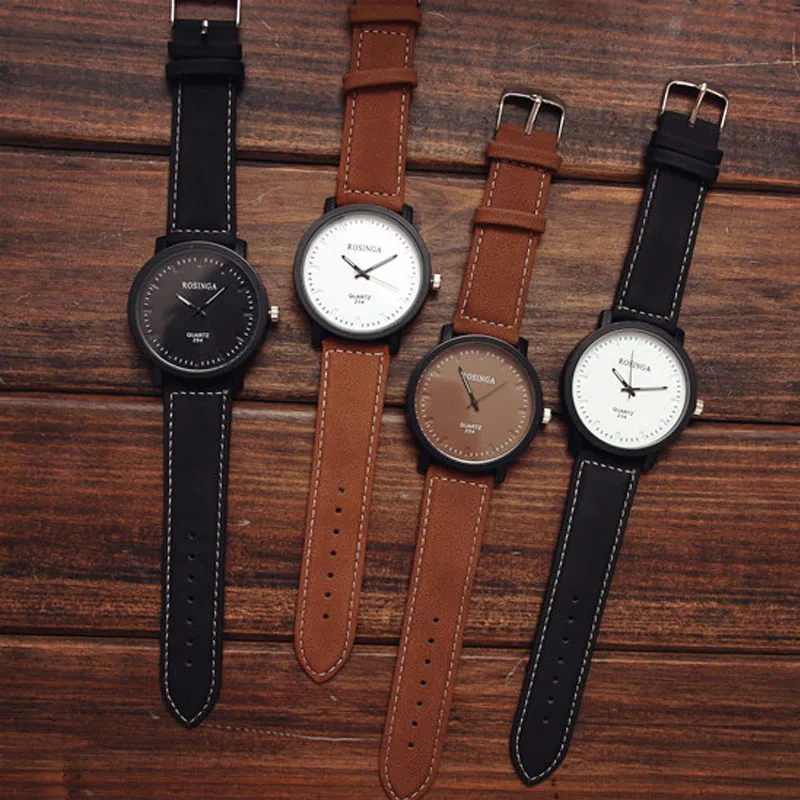 Модные женские часы Ретро дизайн ремень для мужчин для женщин для любовников кожаный сплав черные кварцевые часы повседневные женские часы Masculino 328