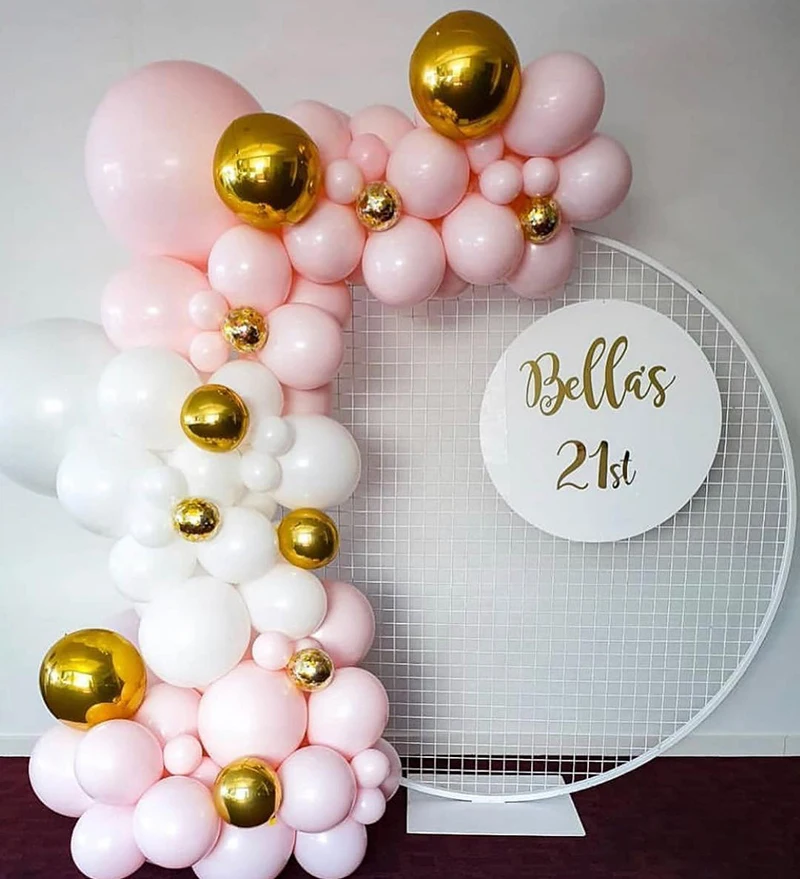 

143pcs DIY Baby Pink&White Balloon Garland Arch Kit for Baby Shower Bridal Showers Wedding Bachelorette Engagemen Party Backdrop